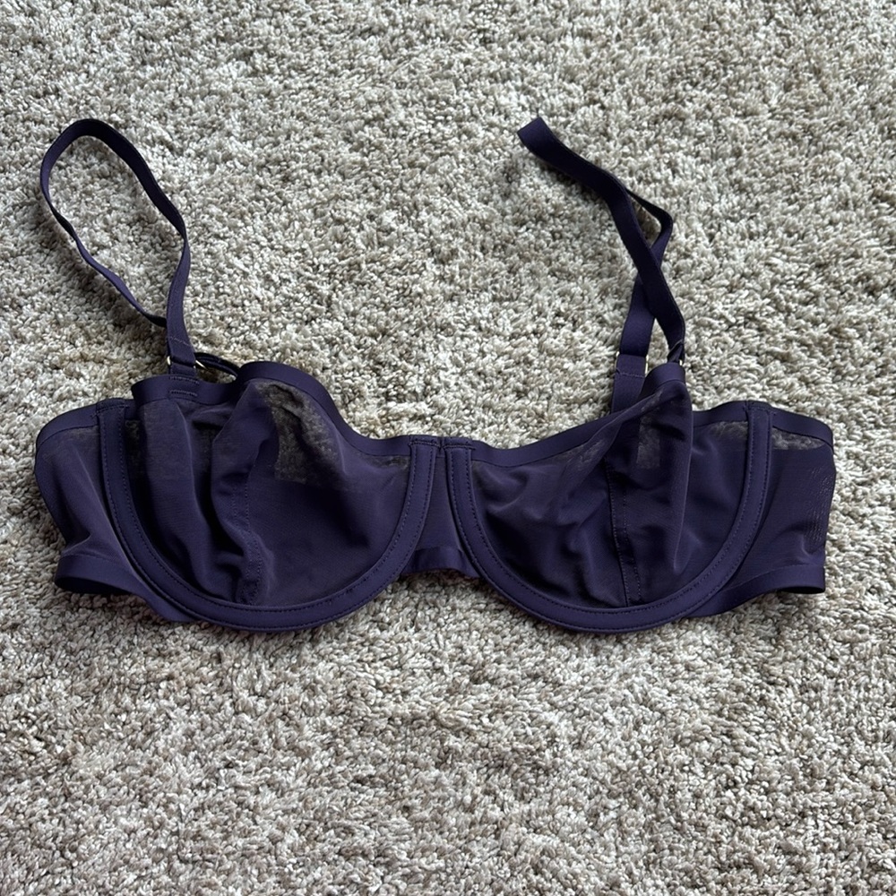 CUUP Unlined Underwire Bra in Deep Plum